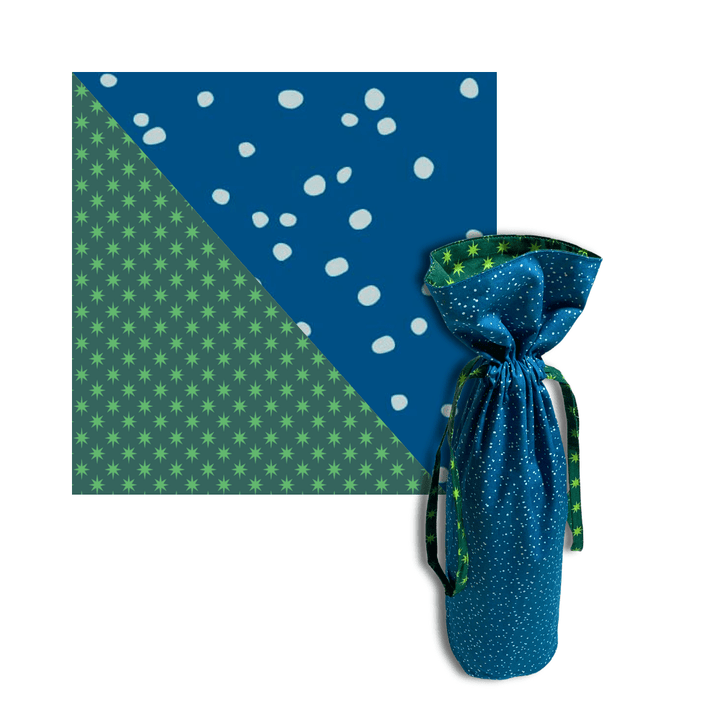 Large Reusable Fabric Wine Gift Bag | Snow & Stars