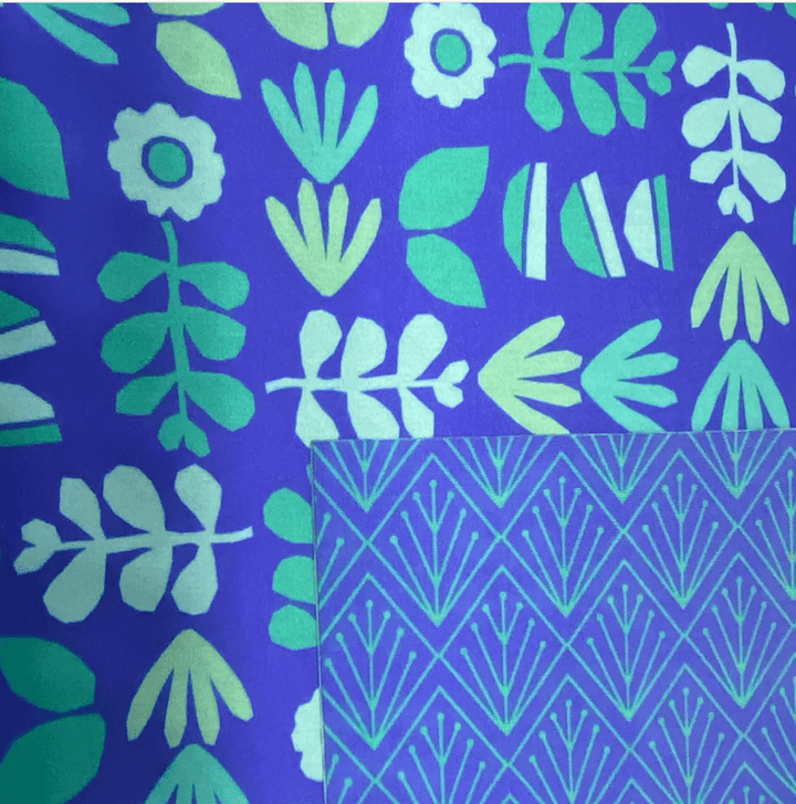 Papier cadeau Furoshiki réutilisable extra large | Bleu botanique