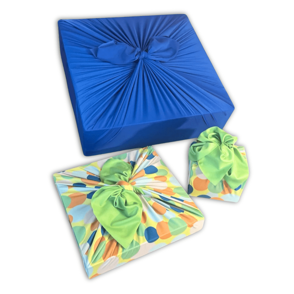 Shiki Wrap Lot de 3 tissus réutilisables pour emballage cadeau de Noël vintage – Formes et neige