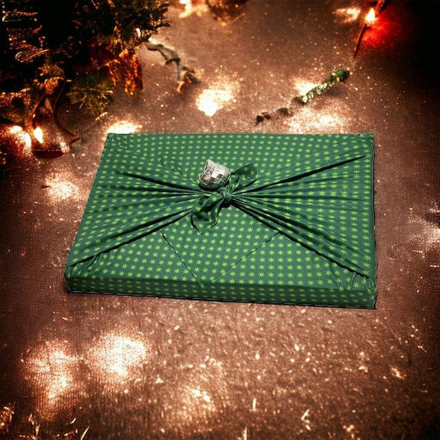Extra Large Reusable Cloth Furoshiki Gift Wrap | Christmas Trees & Stars