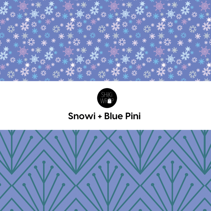Large Reusable Cloth Furoshiki Gift Wrap | Snowflakes & Pine