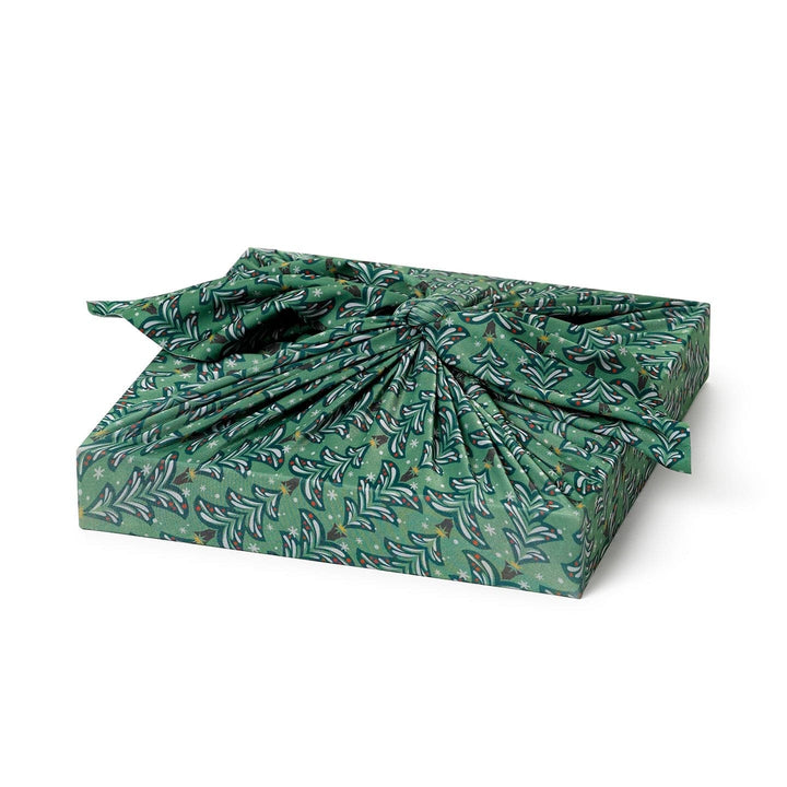 Set of 2 Large Reusable Cloth Furoshiki Gift Wrap | Christmas Trees & Stars
