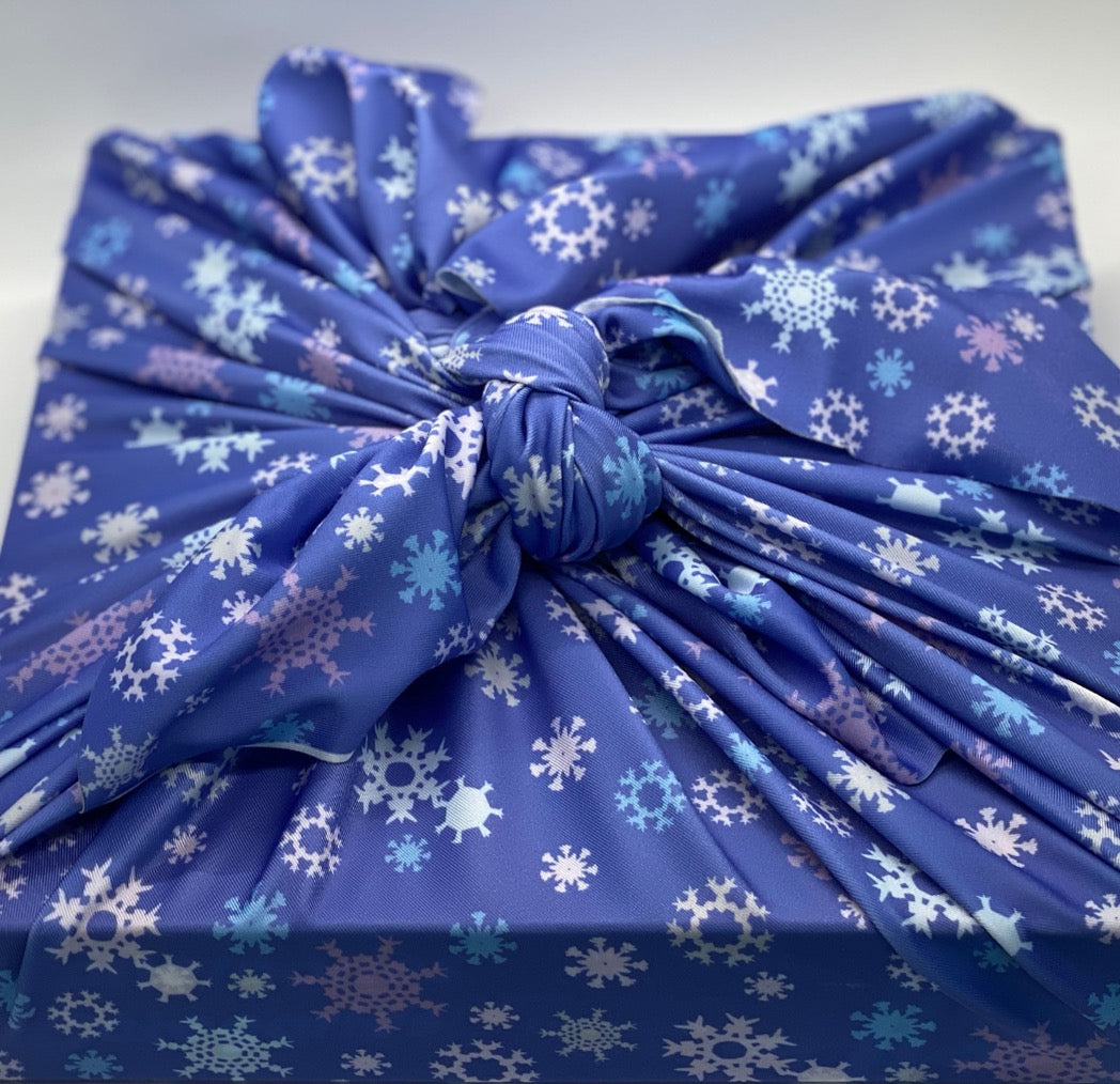 reusable wrapping paper with snow flakes
