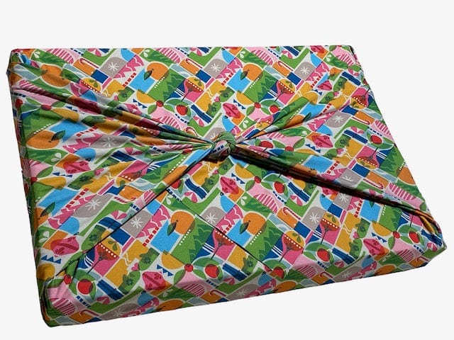 Extra Large Reusable Cloth Furoshiki Gift Wrap | Holiday Shapes & Snow