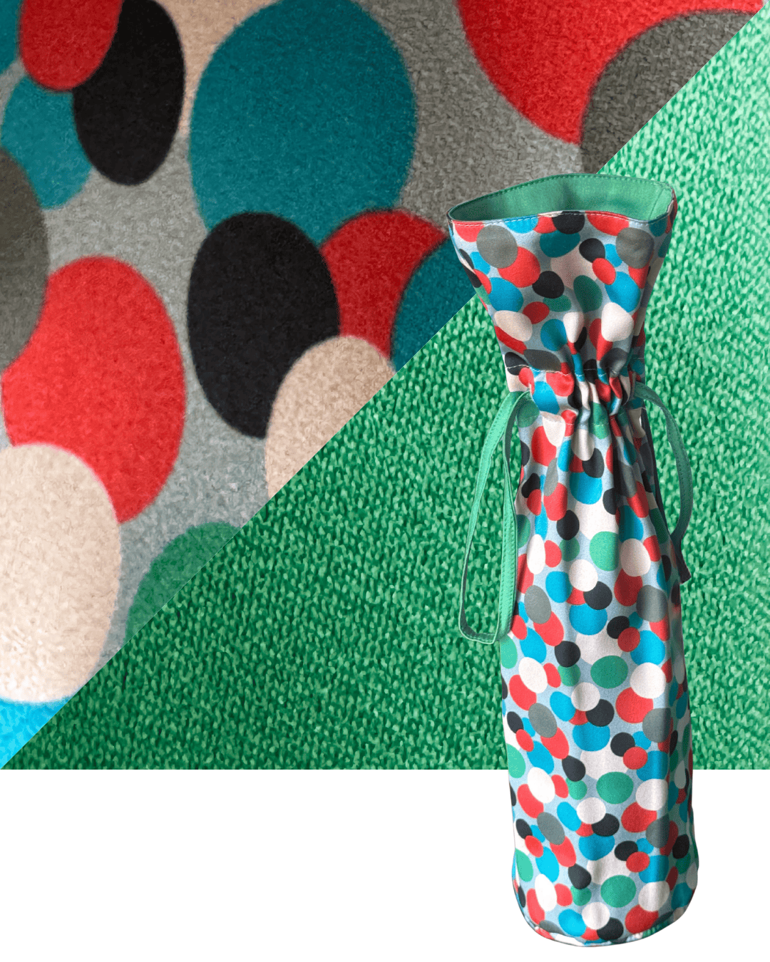 Large Reversible Reusable Fabric Wine Gift Bag | Polka Dots