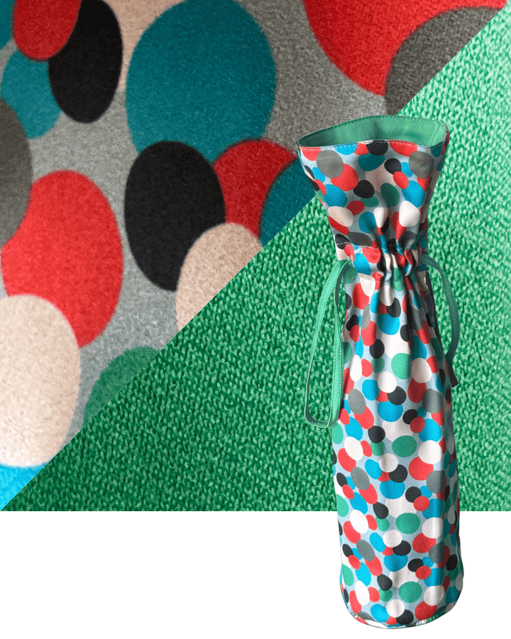 Large Reversible Reusable Fabric Wine Gift Bag | Polka Dots