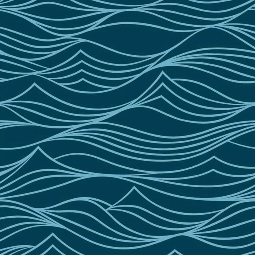 Set of 2 Large Reusable Cloth Furoshiki Gift Wrap | Whales & Waves