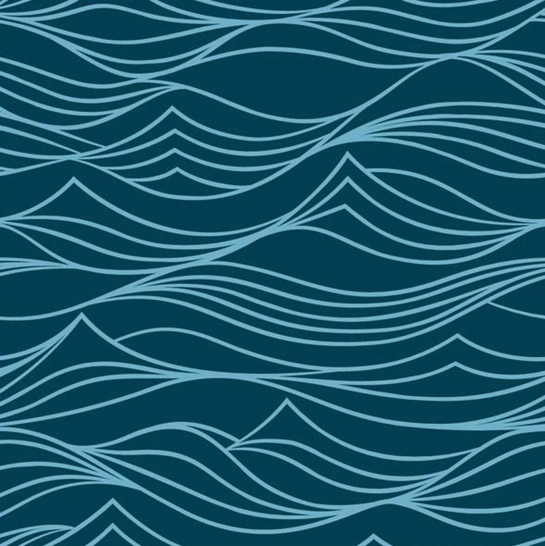 Large Reusable Cloth Furoshiki Gift Wrap | Whales & Waves