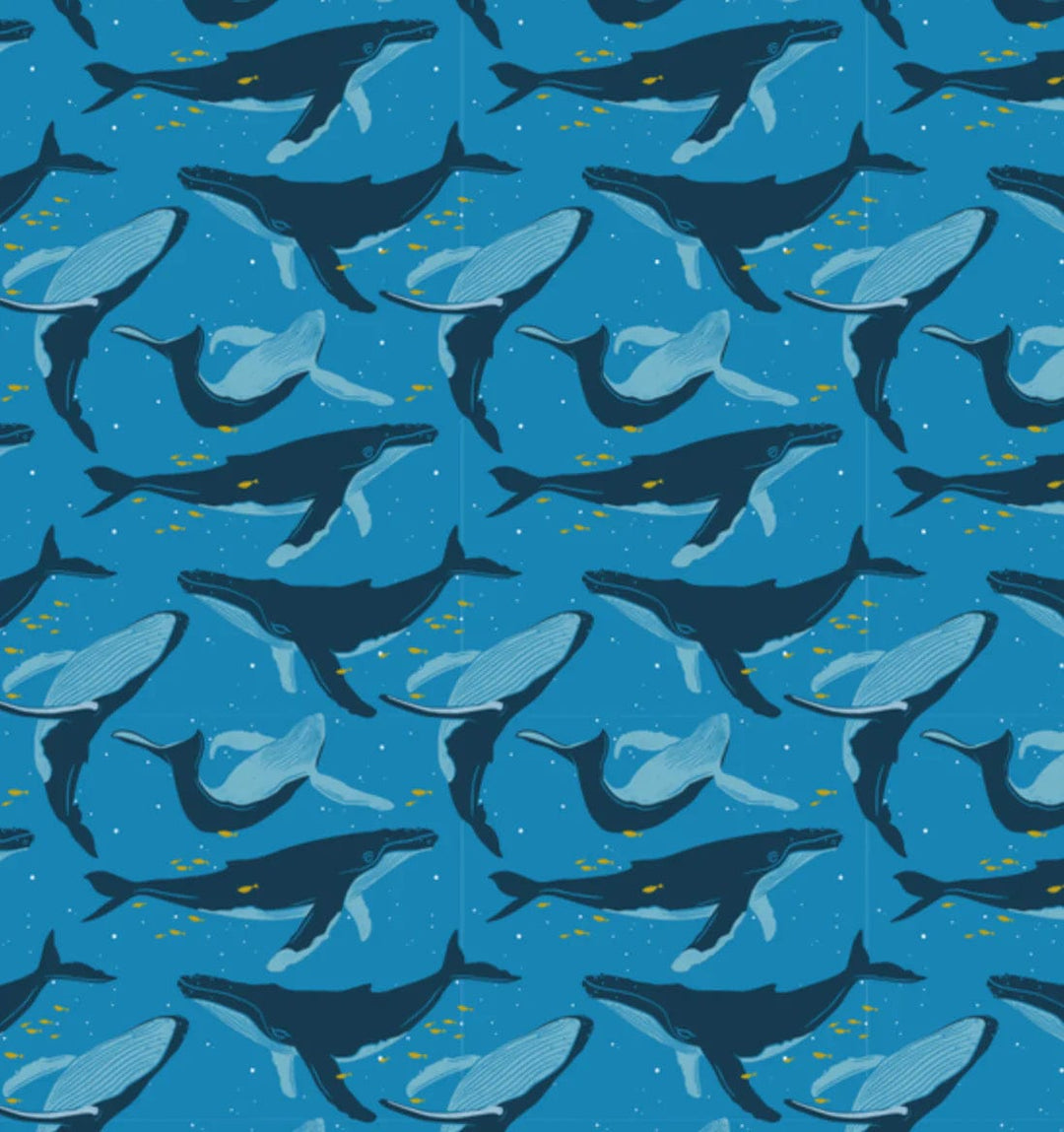 Set of 2 Large Reusable Cloth Furoshiki Gift Wrap | Whales & Waves