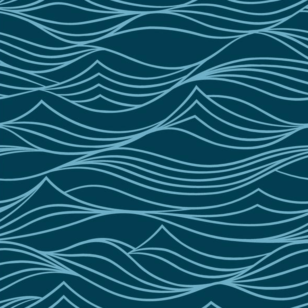Small Reusable Cloth Furoshiki Gift Wrap | Whales & Waves