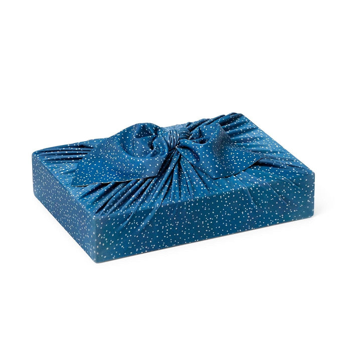Papel de regalo Furoshiki de tela reutilizable de 28" con formas vintage y nieve (paquete de 2)